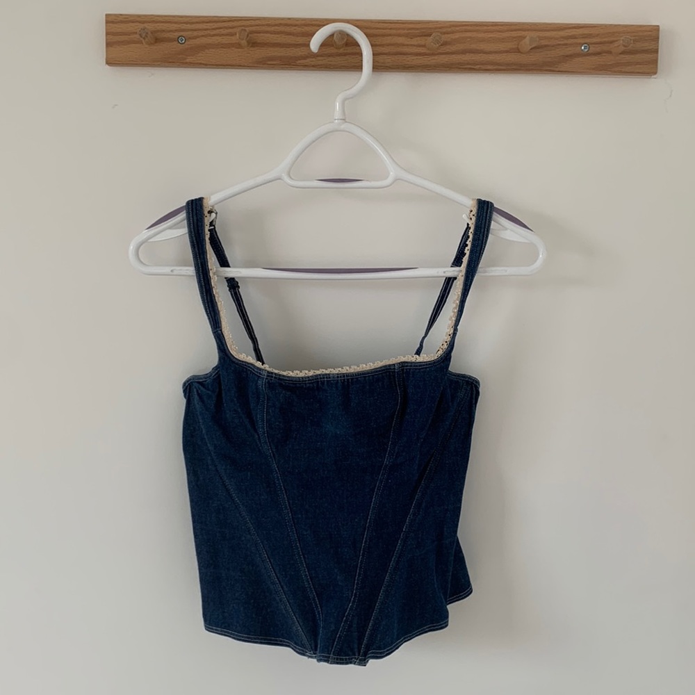 Y2K Denim Corset Bustier